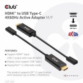 CLUB 3D CAC-1333 HDMI to USB Type-C 4K60Hz Active Adapter M/ F