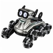 Remote Controlled Robot Dog RC 8 Wheels Demo Mode Tricks Silver