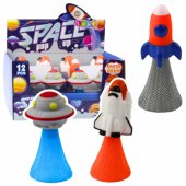 Jumping Spaceship on Spring Colorful Lights 11cm Mix
