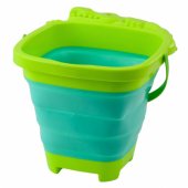 Foldable Silicone Crocodile Beach Bucket Green