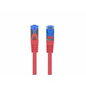 Sujungimo laidas S/ FTP Cat.6A LSZH CCA 0.5m raudonas