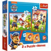 Trefl 2in1 dėlionė + atminties žaidimas Paw Patrol Dog team in action 93337 Trefl