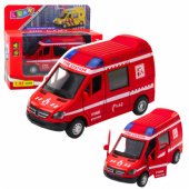 Fire Truck Metal Pull Back Motor Lights Sounds Red 1:32