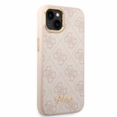 Guess PC/ TPU 4G Metal Camera Outline Case for iPhone 14 Pink