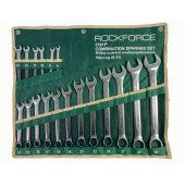 ROCKFORCE kombinuotųjų veržliarakčių rinkinys, 18 vnt. (8–32 mm)