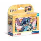 6 kubelių konstravimo kaladėlių dėlionė DISNEY STITCH | Clementoni 40905 | 2+