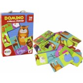 Loginis žaidimas Dvipusis domino su gyvūnais, dėlionė, 10 cm x 5 cm, 28 dalys