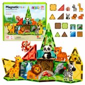 Magnetic Construction Blocks Wild Animals Jungle ZOO 27 pcs.