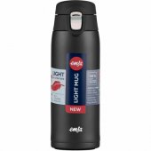 Emsa TRAVEL MUG light thermal mug (black (matt), 0.4 liters, flip lid)