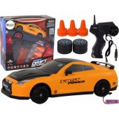 Remote Controlled Sports Car R/ C 1:24 Yellow Interchangeable Wheels