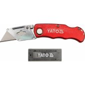 Knife with trapezoidal blade 33x61mm + 5 spare blades YT-7532