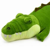Realistiškas žalias pliušinis krokodilas, minkštas žaislas, 70 cm