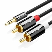 10590 AV116 3,5 mm Jack į 2RCA (Cinch) kabelis 3 m juodas