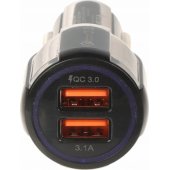 5V/ 3.1A/ 2XUSB-QUICK3.0/ CAR Black