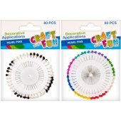 Craft with Fun Ozdoba Dekoracyjne Szpilki Perły Opakowanie 80 (PN022/ 0