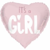 Širdies formos folinis balionas „It®s a Girl“ 45cm