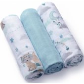 397/ 12 Natural Bamboo Diapers Light Blue 3pcs