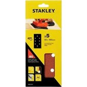 STA.SAND PAPER 93mm x 190mm P80 / 5pcs. 8 HOLES WITH VELCRO