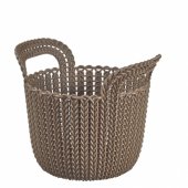 Megztas krepšelis, rudas, 3 l, 23x19x19cm