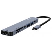 Hub AK-82 USB-C HDMI SD Grey