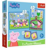 Trefl dėlionė 2in1 + atminties žaidimas Joyful moments Kiaulytė Pepa 93331 Trefl