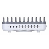 Charging Station 10x USB 120W White/ Grey