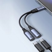 Adapter SY-C03 USB-C 2x USB-C black