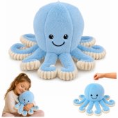 Plush Octopus Plush Toy Cuddly Toy with Elastic Tentacles Blue 50 cm
