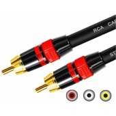 RCA į RCA Juodas 3m (MCABLE-RR)