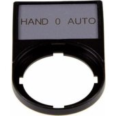 Eaton HAND-0-AUTO description plate 50 x 30mm black 22mm rectangular