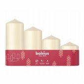 Candle Cylinder 4 pcs. Ø120, 100, 80, 60x48mm Cream