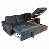 Kampinė sofa-lova INGMAR, antracito spalvos