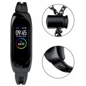 Xiaomi Mi Band 3/ 4/ 5/ 6 juoda metalinė apyrankė