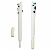 Katės gelinis rašiklis, mėlynas rašalas, su dangteliu, baltos letenėlės, 16,5 cm