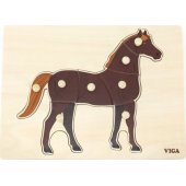 Viga Toys VIGA Montessori Wooden Puzzle Horse with Pins