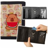 Children®s Wallet with Velcro and Carabiner Capybara with Watermelon