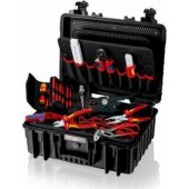 Knipex „Robust23“ elektrinių įrankių lagaminas, 25 dalys (juodas, su įrankių asso