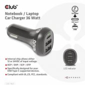 Ładowarka Club 3D Club3D Auto nabíječka pro Notebooky 36W, 3