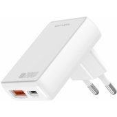 FlatPlug Duos 20W GaN USB-C + USB-A White