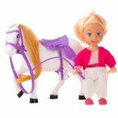 Mini lėlės rinkinys su jojimo kostiumu ir balnu