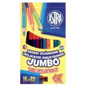 Astra dvipusiai Jumbo spalvoti pieštukai, 12 vnt.