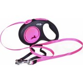 Flexi automatinis pavadėlis New Neon M, juosta 5 m, rožinė