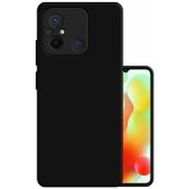 Minkštas matinis galinis silikoninis dėklas Xiaomi Redmi 12C juodas