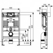 Stelaż Tece Zestaw Do WC 3/ 6L wys .820mm