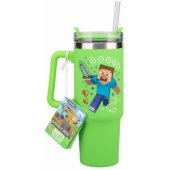 Minecraft Green 900ml Insulated Cup and Straw