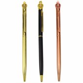 Metalinis automatinis tušinukas su karūna, mėlynas rašalas, 1.0mm