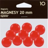 Grand magnetas 20 mm, raudonas, 10 vnt. GRAND - 189195
