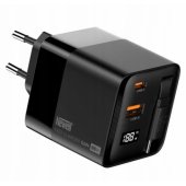 GaN 65W PD QC LCD Black