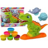 Dinozaurų plastilino rinkinys, 6 spalvos, delfinų formelės, šukutė