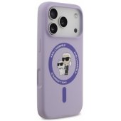 "Liquid Silicone Karl and Choupette MagSafe Case iPhone 17 Pro", violetinė